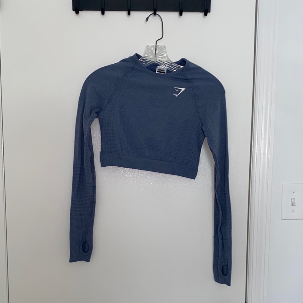 Gymshark Blue Long Sleeve Crop Top